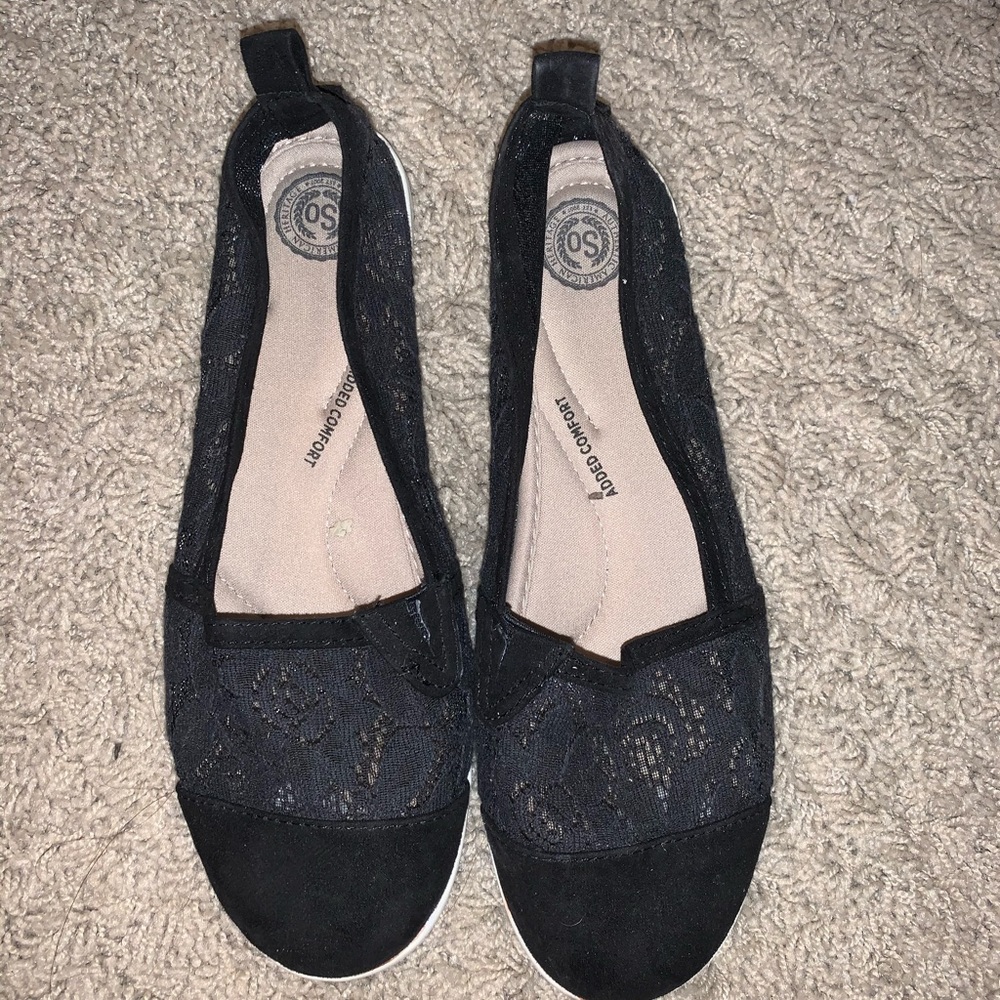 Black laced slip ons